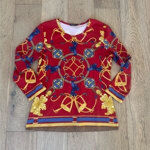 J. McLaughlin Signature Catalina Cloth Equestrian Top Medium Red